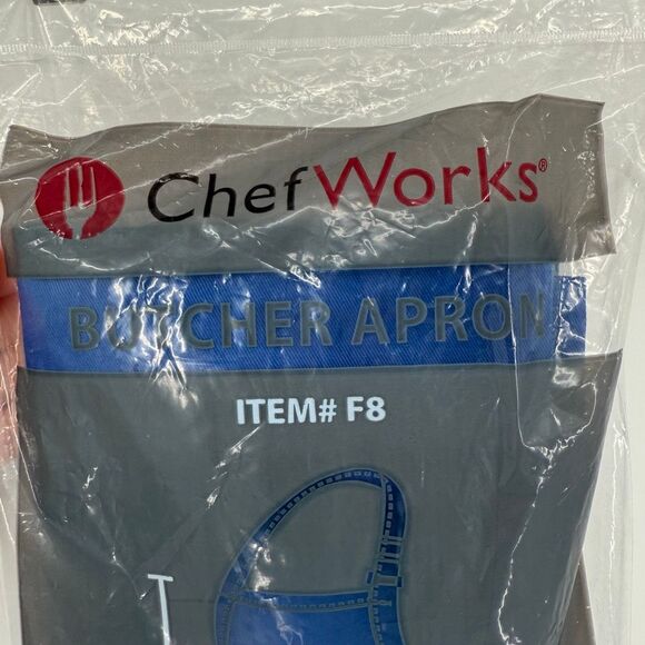Chef Works Royal Blue Butcher Apron F8 34x24 NWT Kitchen Uniform - Picture 2 of 8